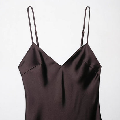 V-neck sleeveless asymmetrical camisole dress for women