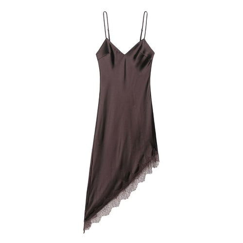 V-neck sleeveless asymmetrical camisole dress for women