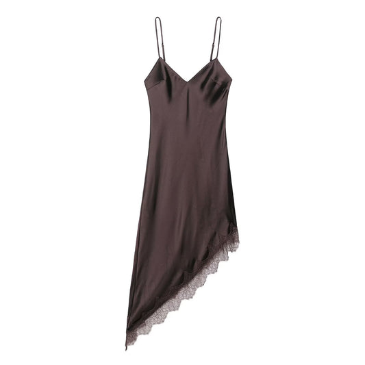 V-neck sleeveless asymmetrical camisole dress for women
