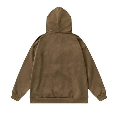 Men’s Vintage Graffiti-Print Fleece Hoodie – Cozy Fall Layer, Relaxed Fit, All-Match Streetwear