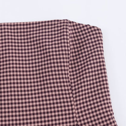 Strapless collar plaid waist cinching long dress for women