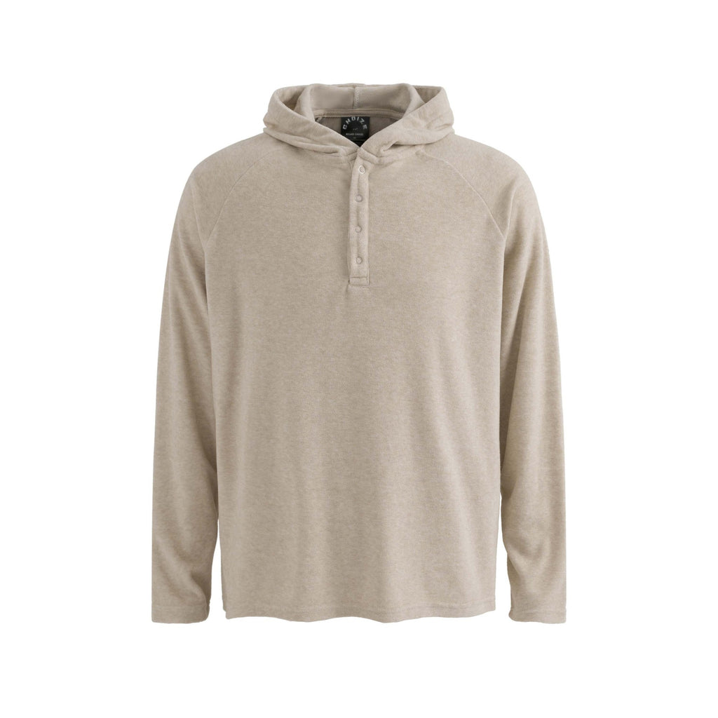 Style Solid Color Half-Open Collar Hooded Loose Long Sleeve Top, Unisex Casual Shirt