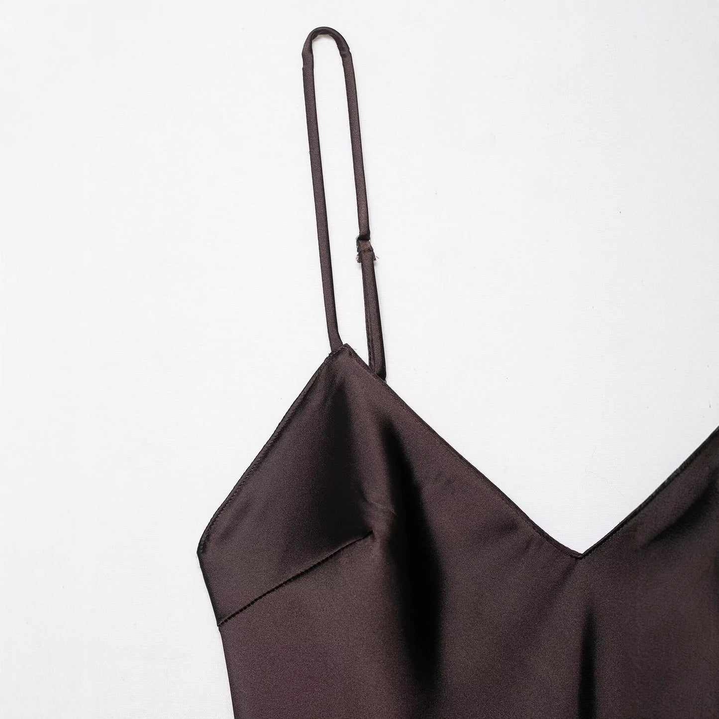 V-neck sleeveless asymmetrical camisole dress for women