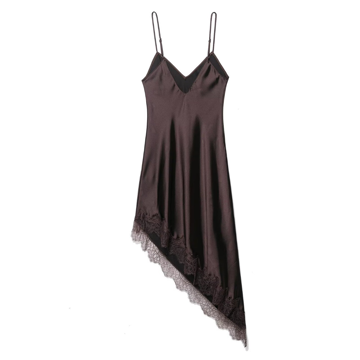 V-neck sleeveless asymmetrical camisole dress for women