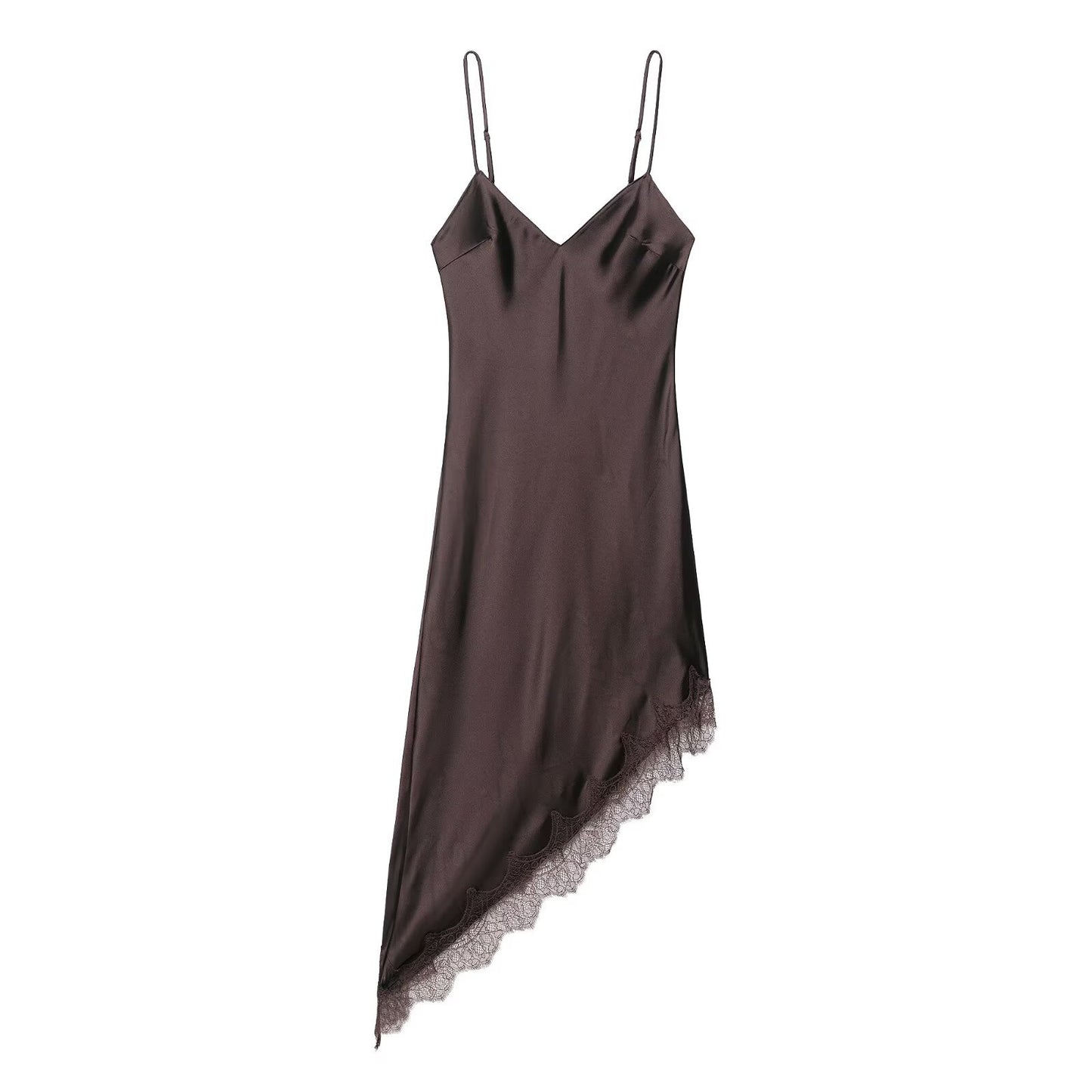 V-neck sleeveless asymmetrical camisole dress for women